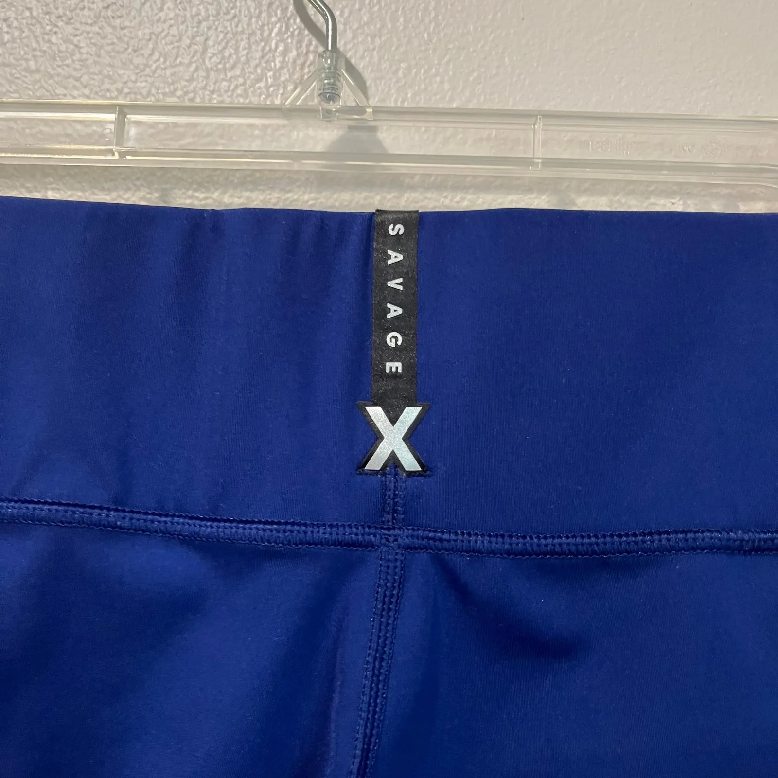 Savage XFenty Band It High Waist Blue Bike Shorts Size Large - Image 5