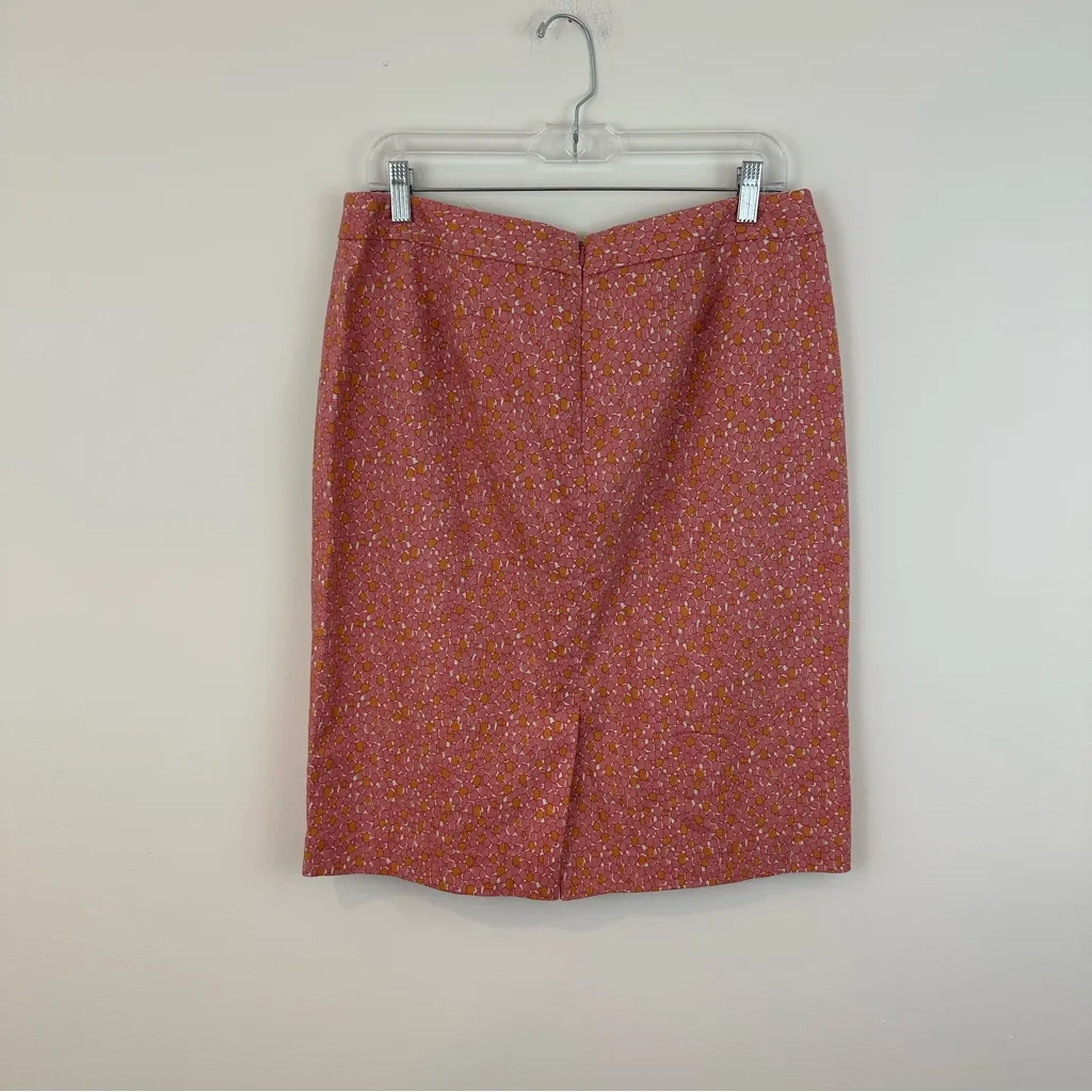 Talbots Floral Coral Pink Women's Pencil Skirt Size 12 NWT - Image 5