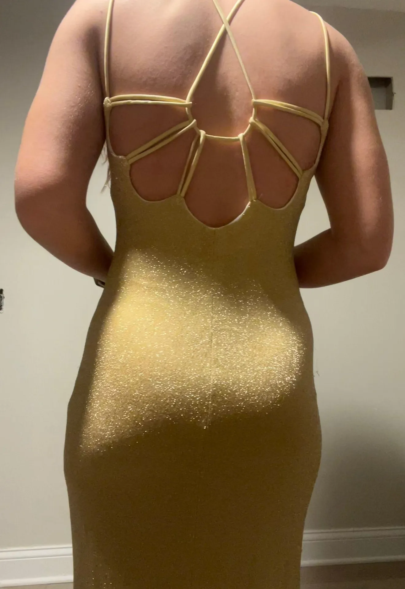 Roberta Freymann Gold Prom Dress - Image 2