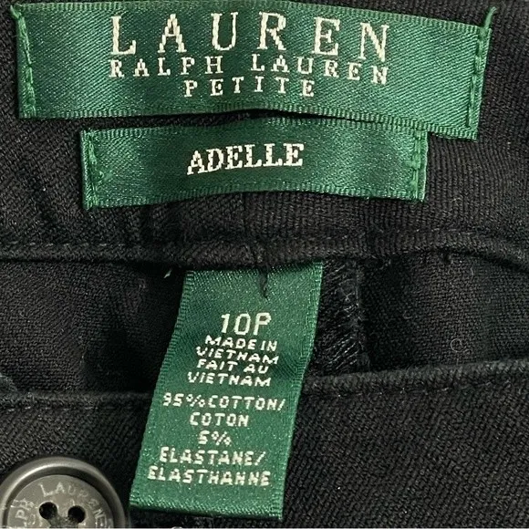 Lauren Ralph Lauren Women's Size 10P Adelle Black Jeans Cropped Pants 25” inseam - Image 4