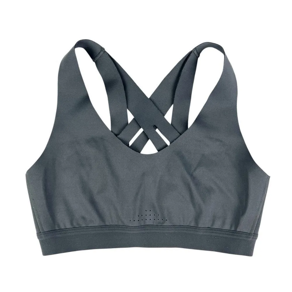 All In Motion Medium Support Dark Grey Sports Bra Strappy Back Size Small - Image 3