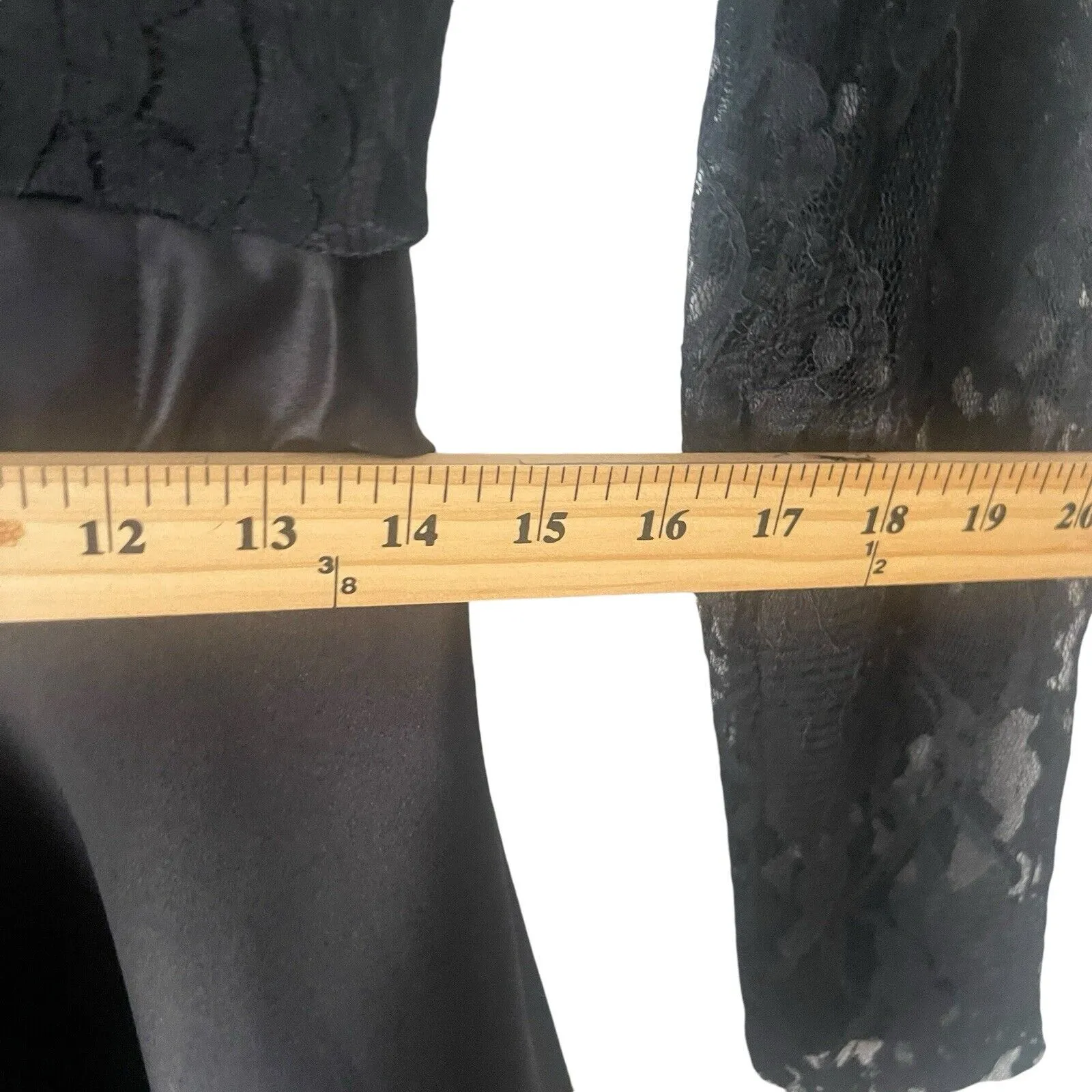 Witchy Women's Size Large Black Lace Vampire Goth High Low‎ Satin Dress - Image 7