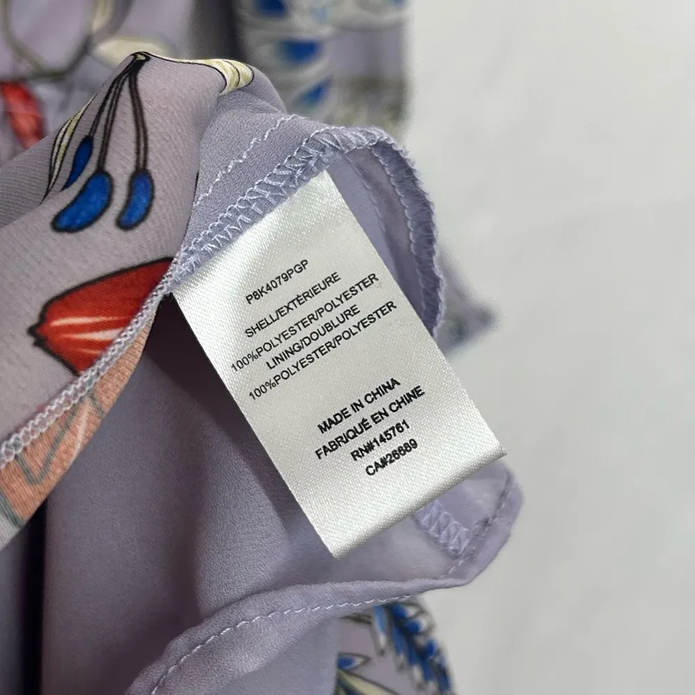 Parker Violet Garden Long Sleeve Smocked Waist and Cuffs Mini Dress Sz XS NWT - Image 7