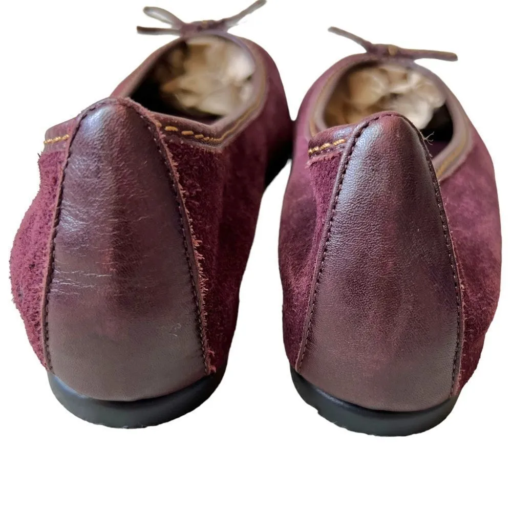 The Flexx Burgundy Suede Slip On Flats Purple Size 8 - Image 9