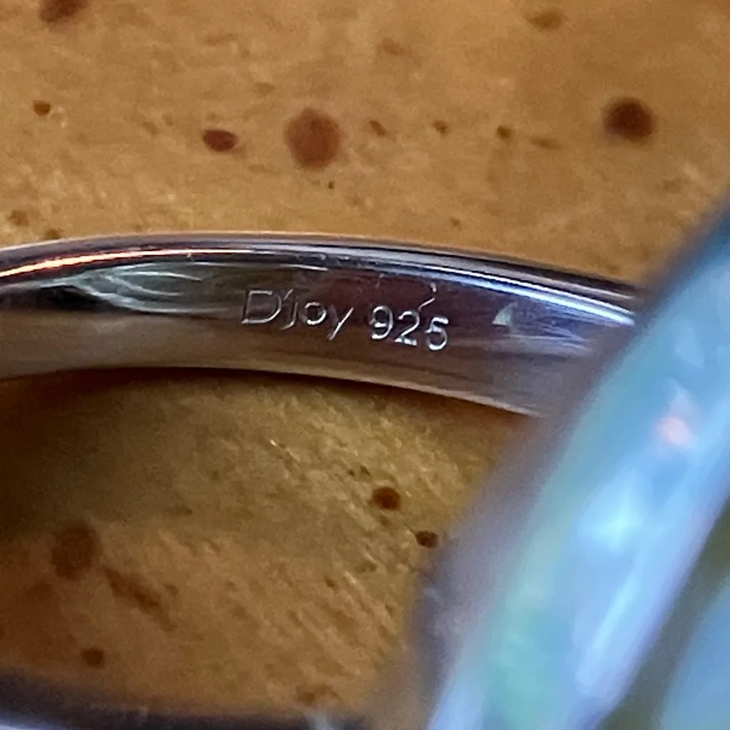 Natural Connemara Marble Sterling Silver Claddagh Ring Size 7 - Image 6