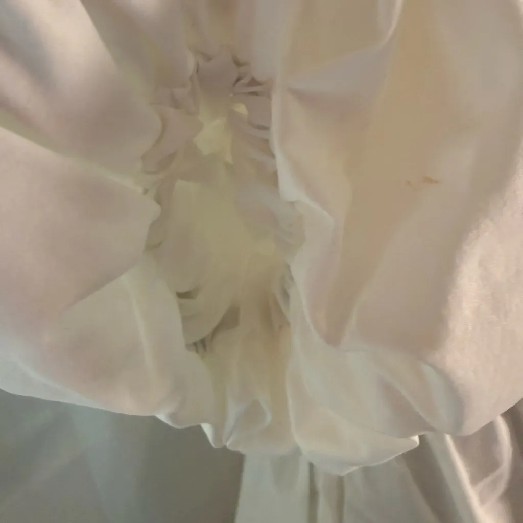 Sister Jane White Puff Sleeve Statement Collar Mini Dress XS - Image 3