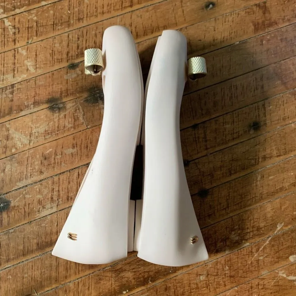 Melissa nude gold bow jelly rubber size 7 peep toe kitten heels - Image 4