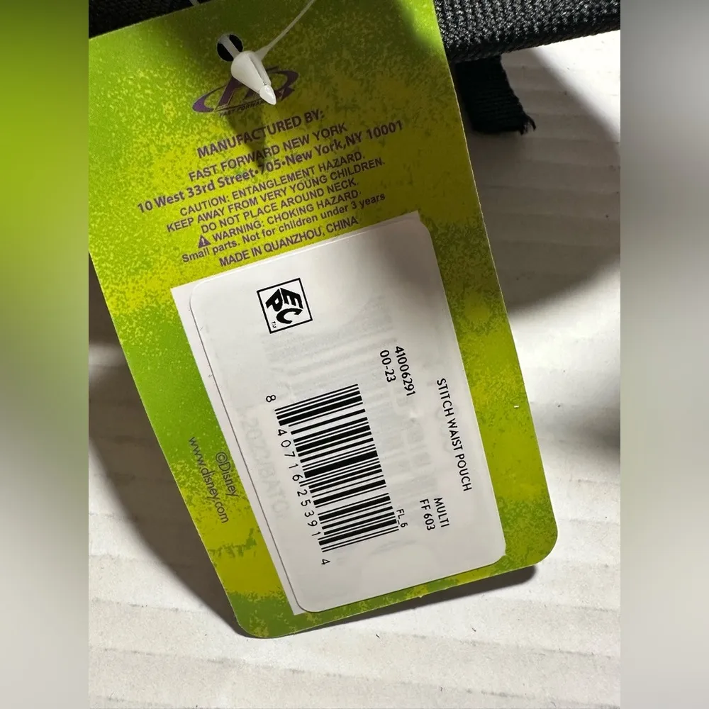 Disney Stitch Black Fanny Pack Pouch Animated Character Cute Fun Travel Walk New - Image 10