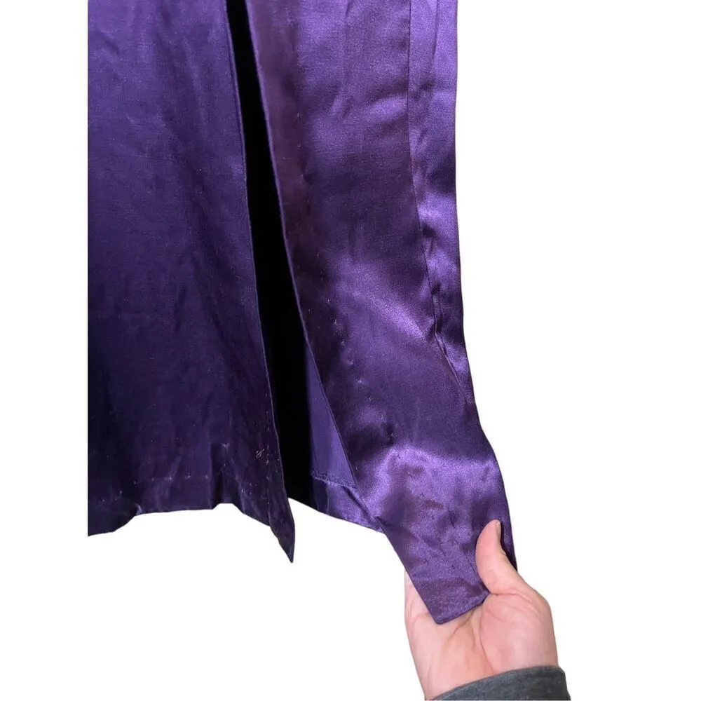 Vintage Jessica‎ McClintock Gunne Sax Purple Satin Beaded Halter Gown Size 7/8 - Image 5