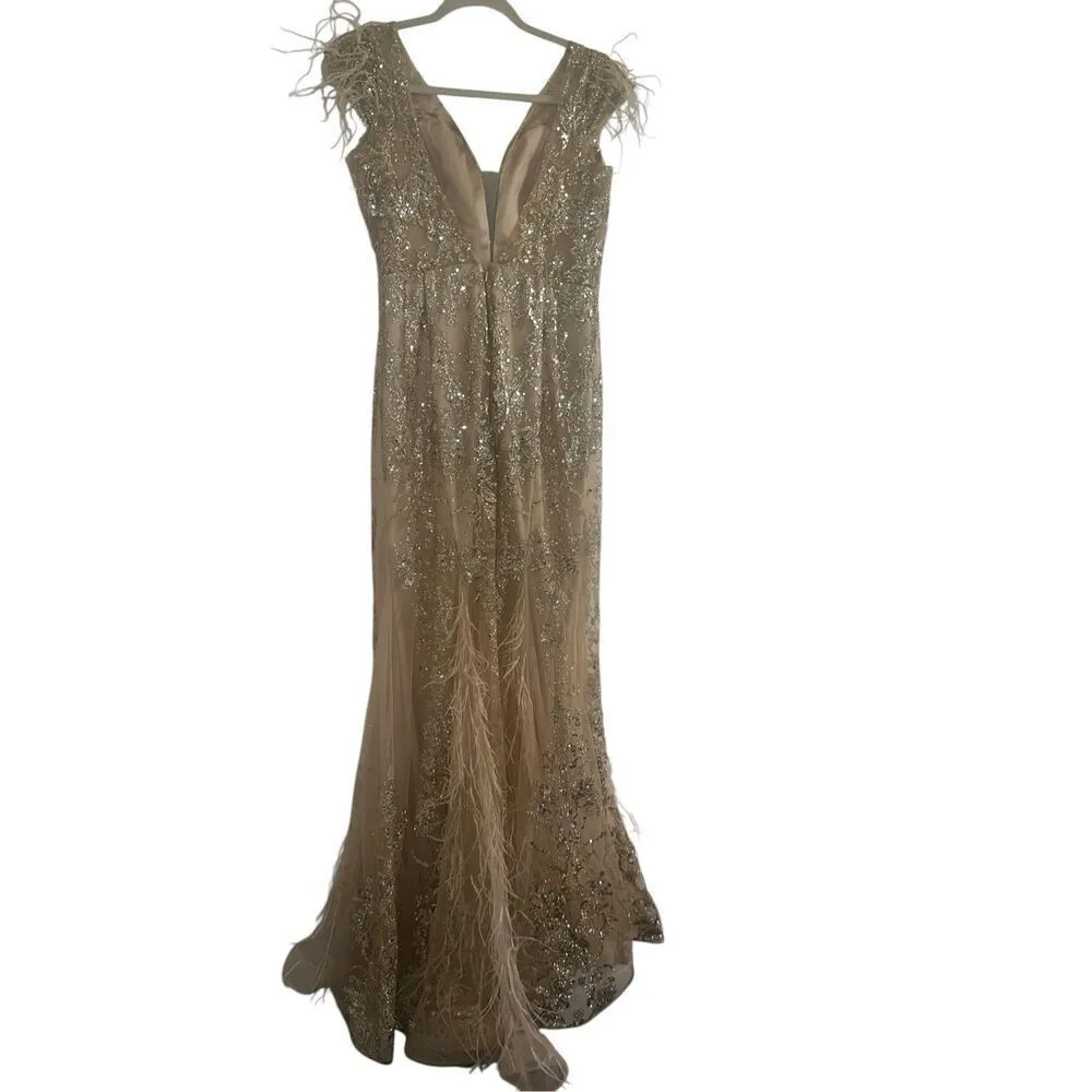 ✨CINDERELLA DIVINE C57 SZ 14 TAN DRESS✨ - Image 6