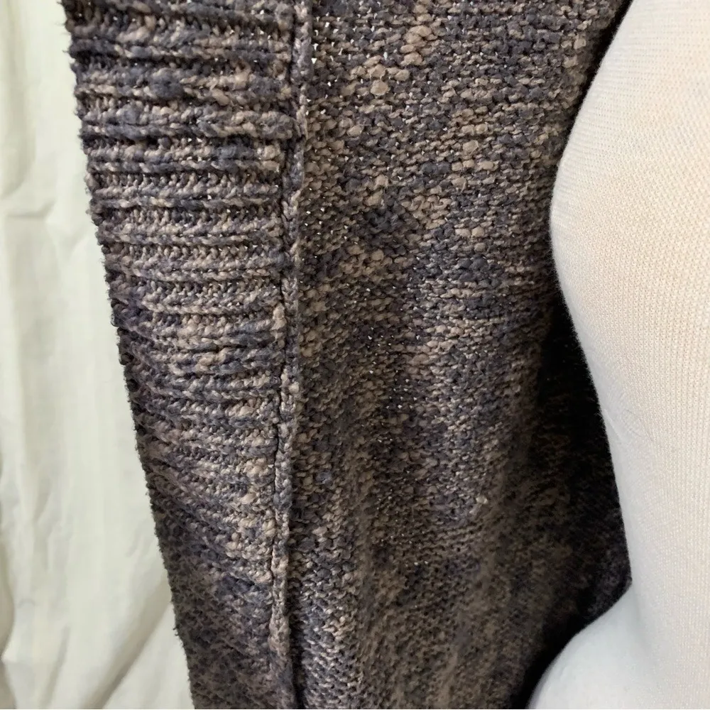 CAbi Chunky Knit Open Front Cardigan Sweater Women's Heathered Taupe Gray Small - Image 10