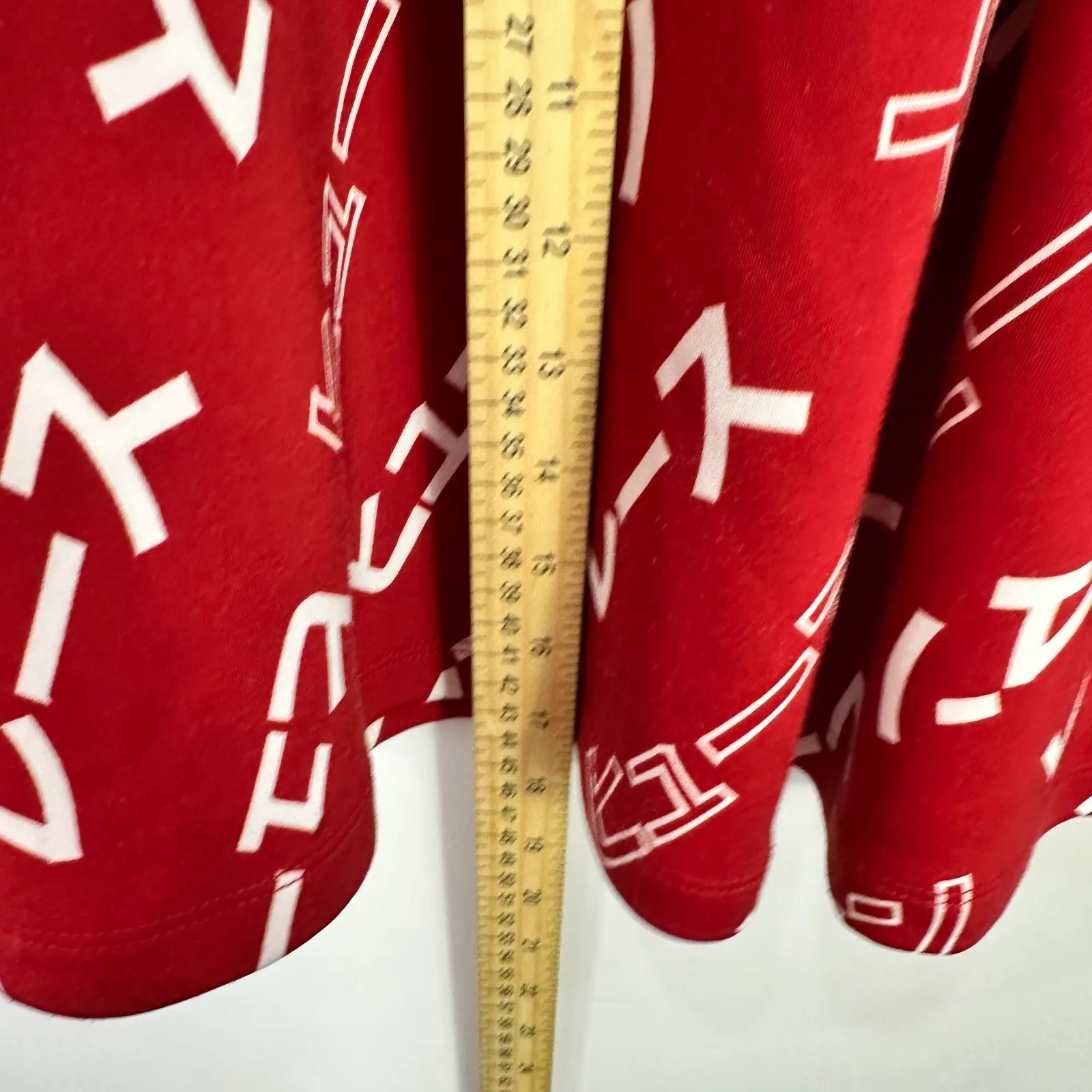 Adidas x Pharrell Williams Skirt L Red Flare Logo Print Y2K Streetwear Tennis‎ - Image 4