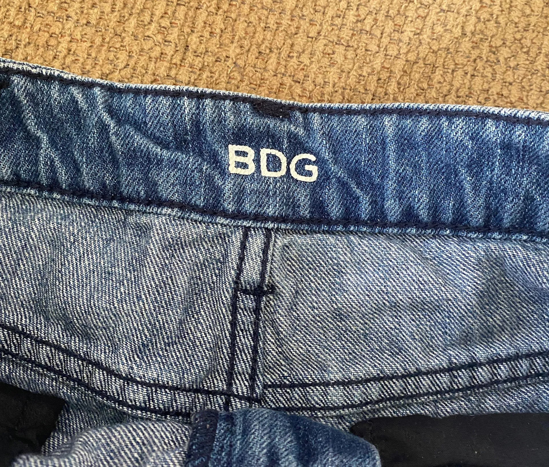 BDG High Rise Two Toned Cheeky Denim Shorts - Image 5