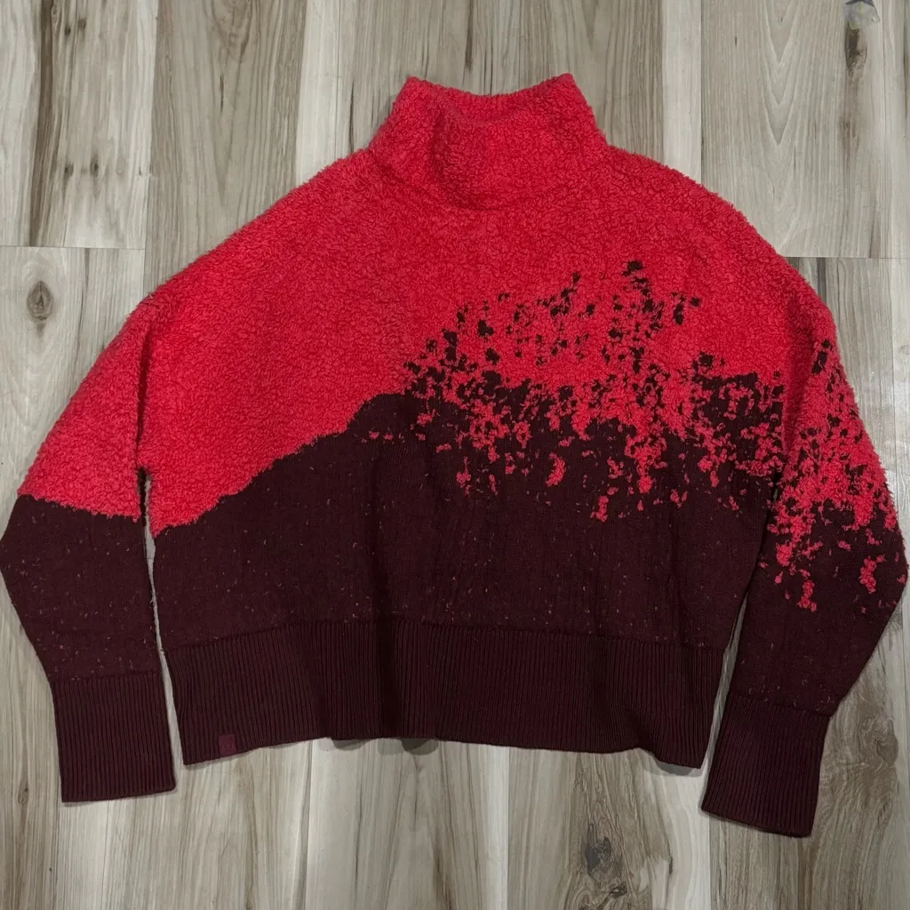 Lululemon Ombre Knit Textured Turtleneck Red Merlot Carnation Red Women’s 8 - Image 2