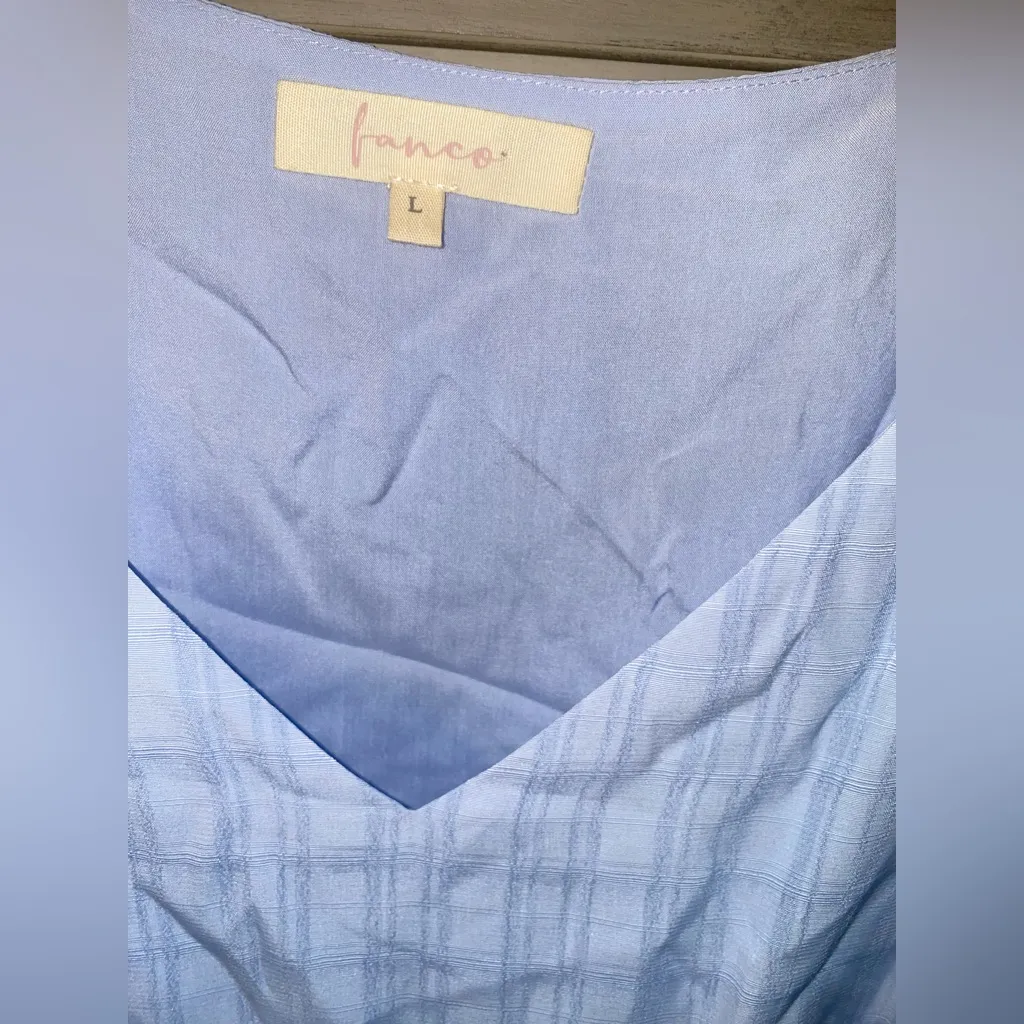 Summer Sleeveless Dress, vacation, brunch: Franco in size Large w/Pockets Blue - Image 6