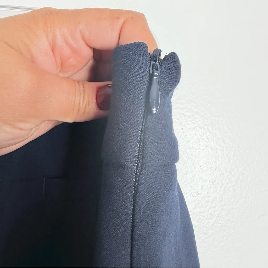 Talbots Navy Button Hem Wide Leg Crop Size 16 Workwear Career Office Work - Image 8