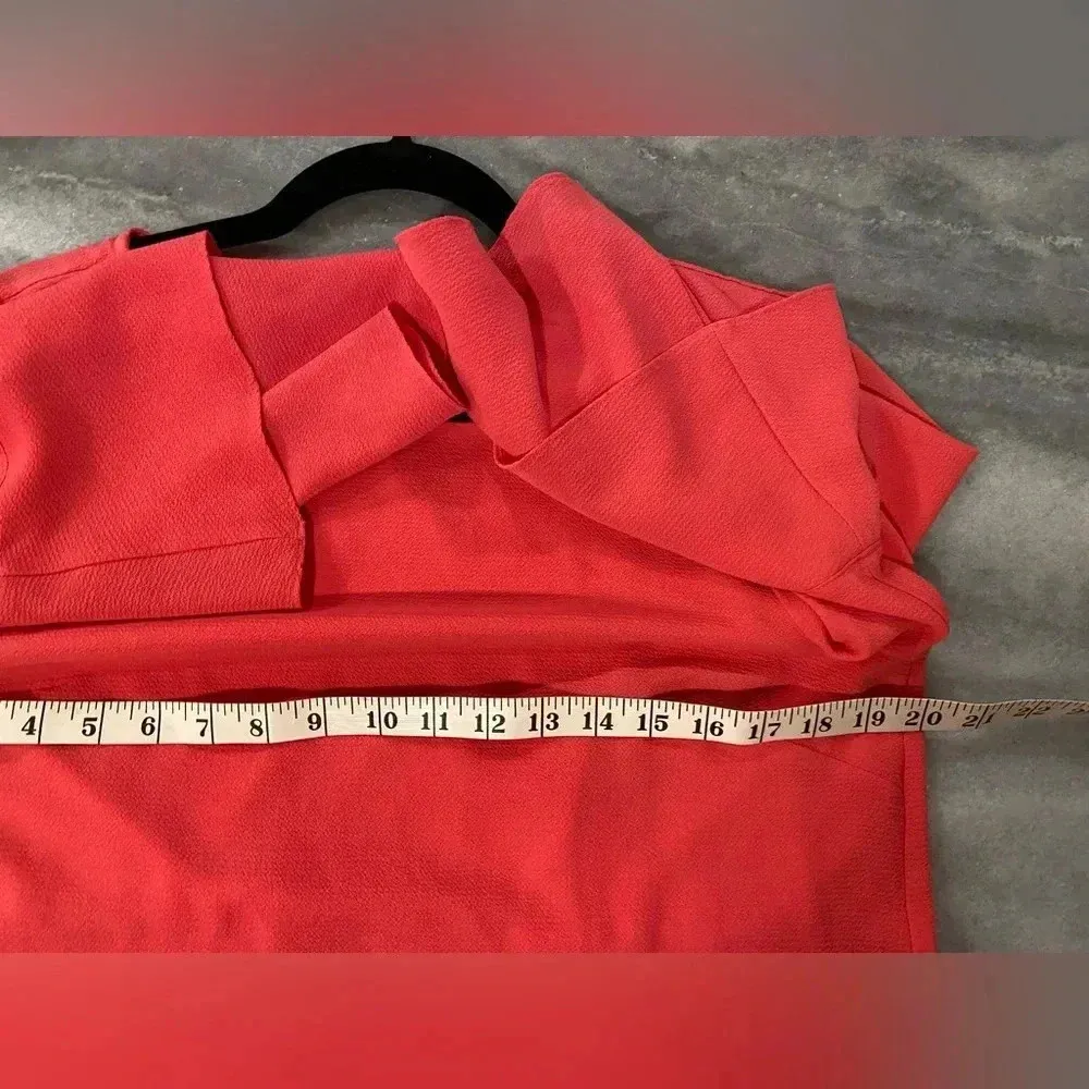 Apt 9 Pink Asymmetrical Tiered Top 3/4 Flare Sleeve Button Keyhole Back Size M - Image 7