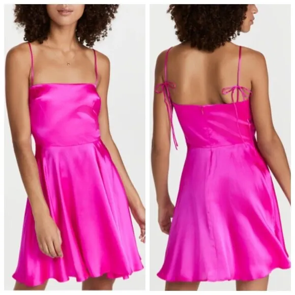 Amanda Uprichard Starlett Dress Hot Pink Light Mini A Line Women’s Size XS - Image 2