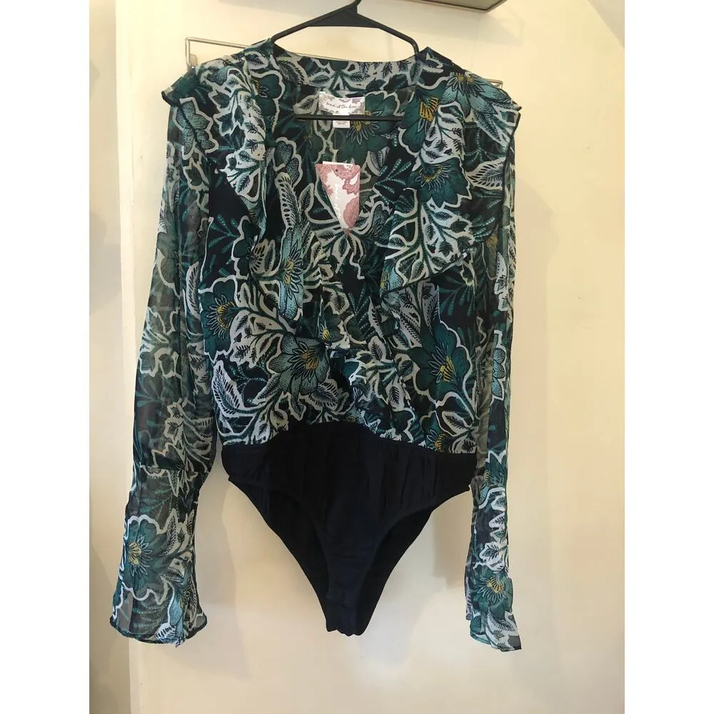 Band of the Free NWT Bonnie Emerald Floral Long Sleeve Bodysuit - Image 2