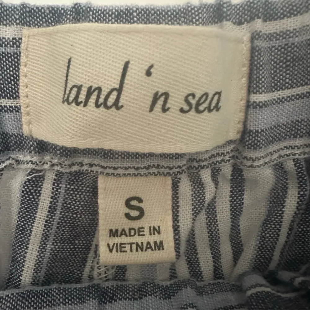 Land ‘n Sea Women’s Blue & White Striped Linen Relaxed Pants w/ Pockets Size S - Image 7
