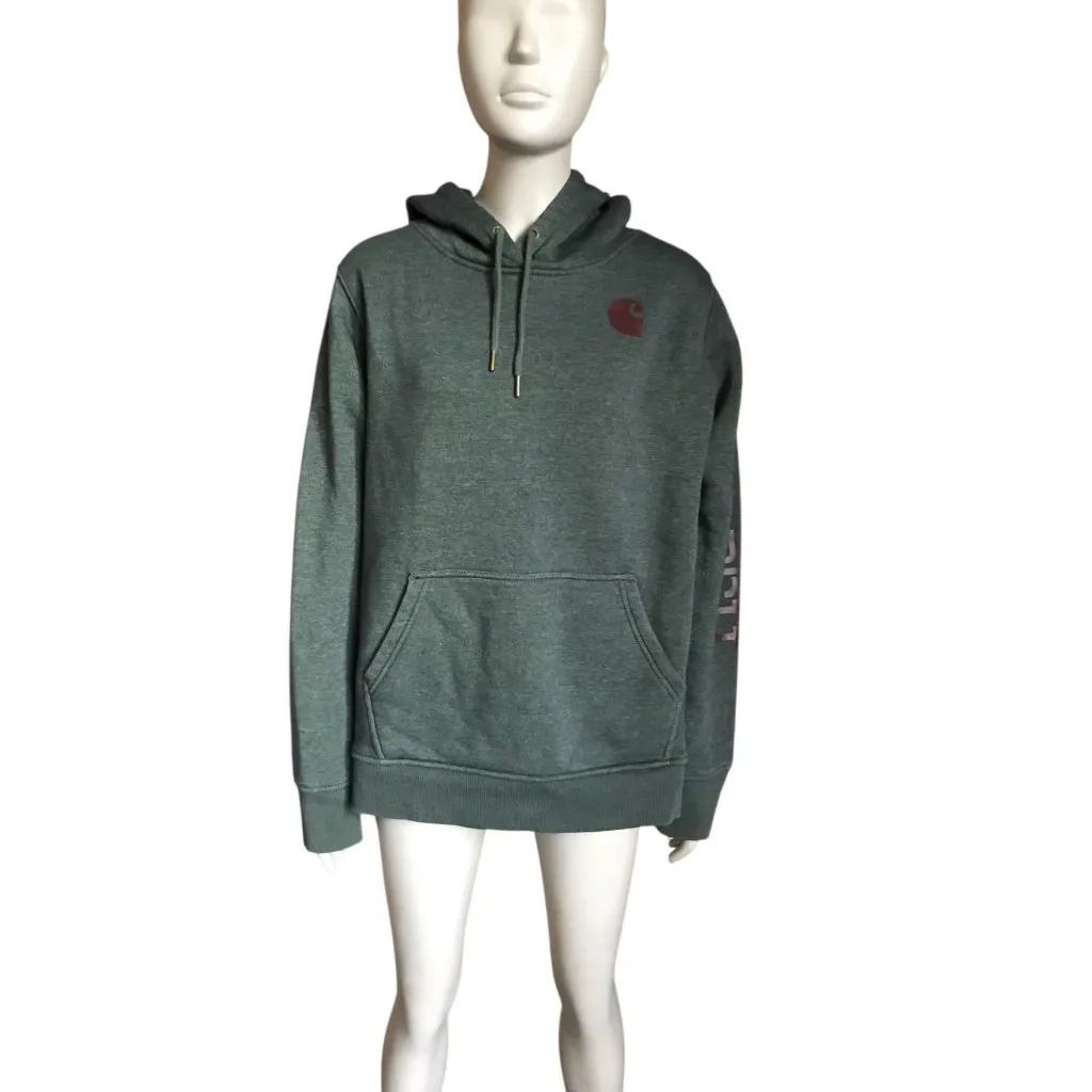 Carhartt Green and Red Long Sleeve Hoodie - Image 2