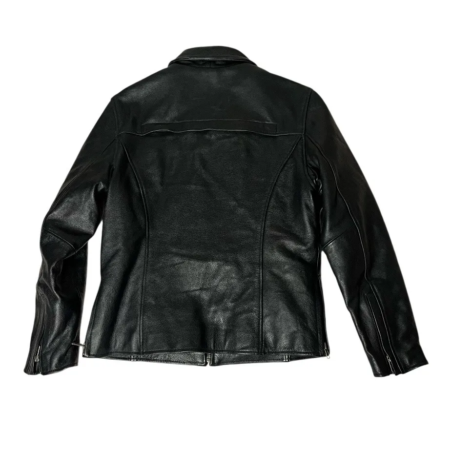 FIRST LEATHER APPAREL Black Leather Motorcycle Jacket Zip Liner Womens Medium - Image 5