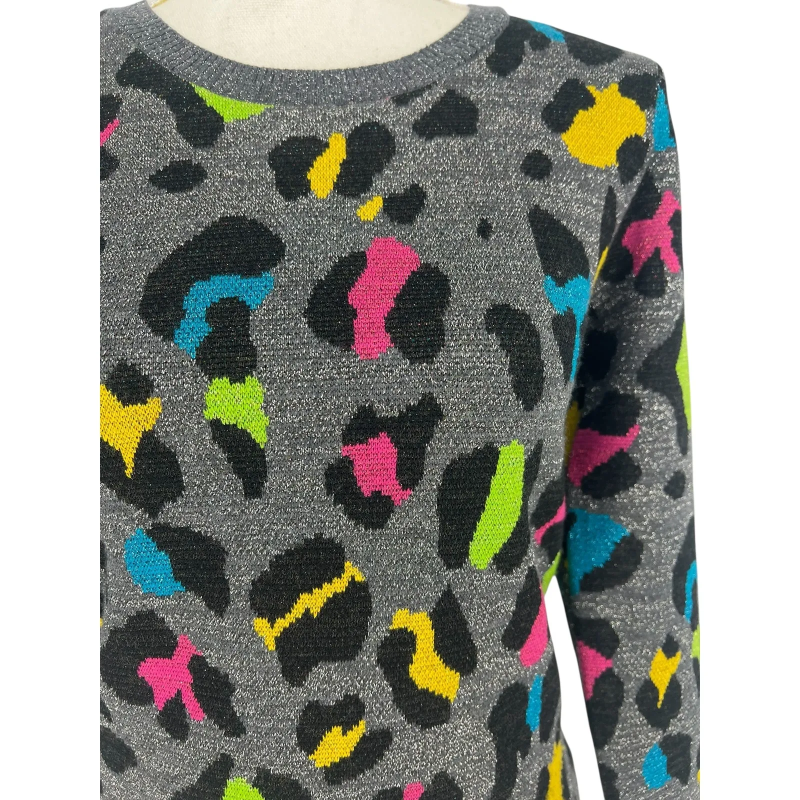 Alice + Olivia Metallic Rhodes Leopard Print Sweater - Image 6