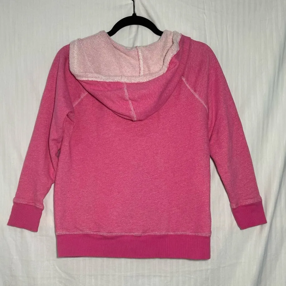 Caslon Pink Cotton Full Zip Hoodie Women’s Size Medium 3/4 Sleeve Terry Cloth - Image 7