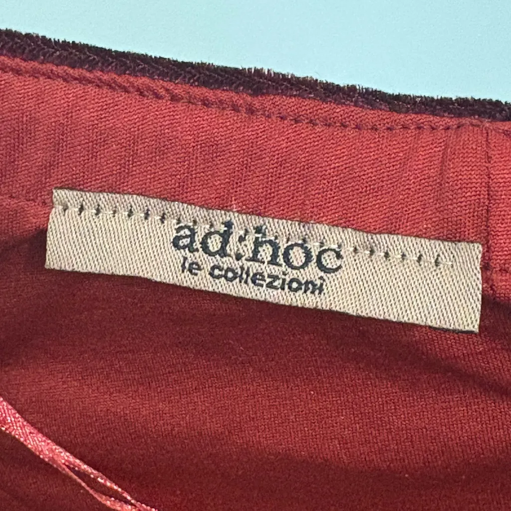 Ad:hoc le Collezioni Embroidered Flower Velvet Halter Dress Red Size 8 - Image 5