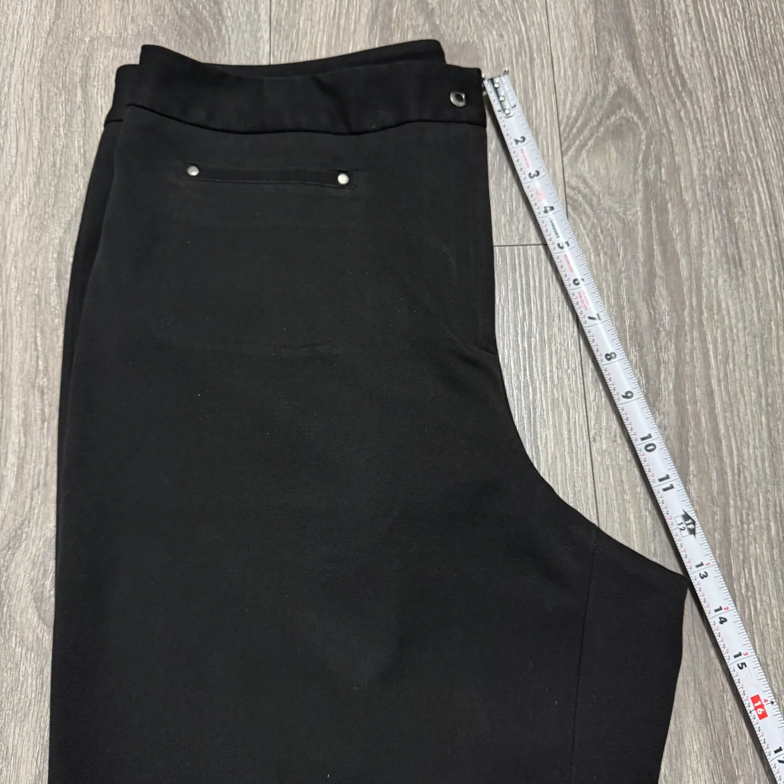 Elliott Lauren Women Black Wide Leg Loose Fit Dress Pants Size 16 Made in USA - Image 9