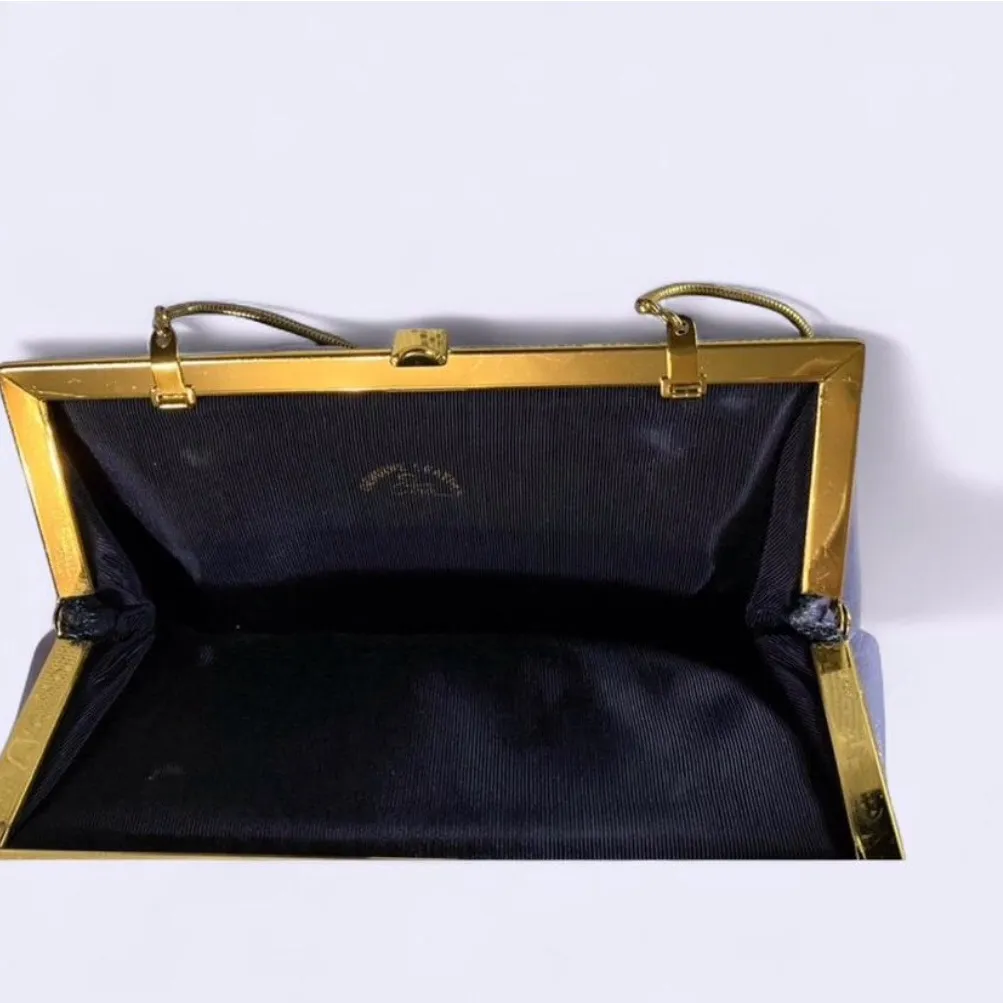 Vintage Elbief England Lavender Buttery Leather Clutch Handbag Chain Strap, 70s Purple - Image 7