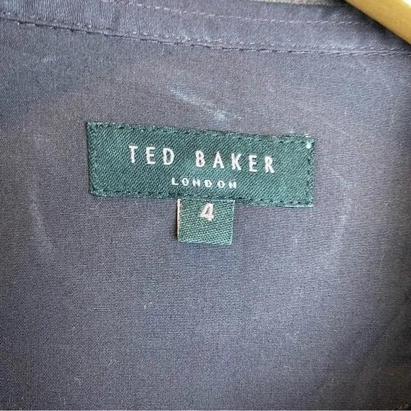 Ted Baker Women's Purple Button Up Long Sleeve Fitted Blouse Top 4 - Image 5