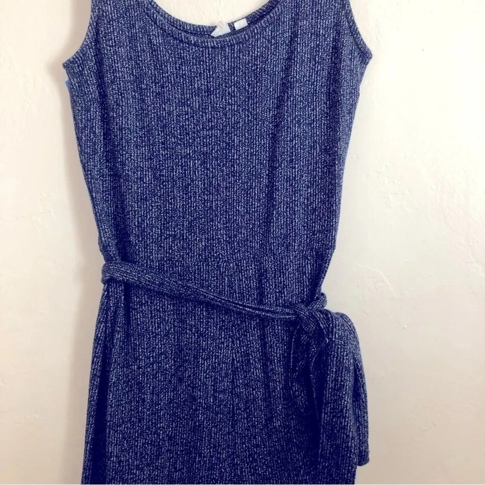 Gap Cotton Knit Blue Tie Wide Leg Scoop Neck Sleeveless Romper Pants Jumpsuit - Image 4