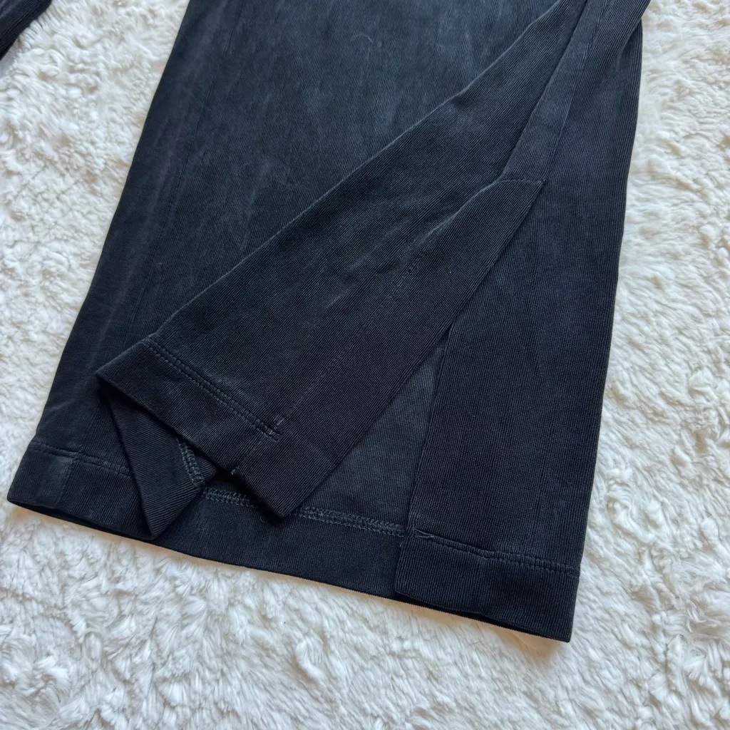 Chicos Travelers Slinky Knit Pants Size 1 M Black Side Slit Straight Pull On - Image 3