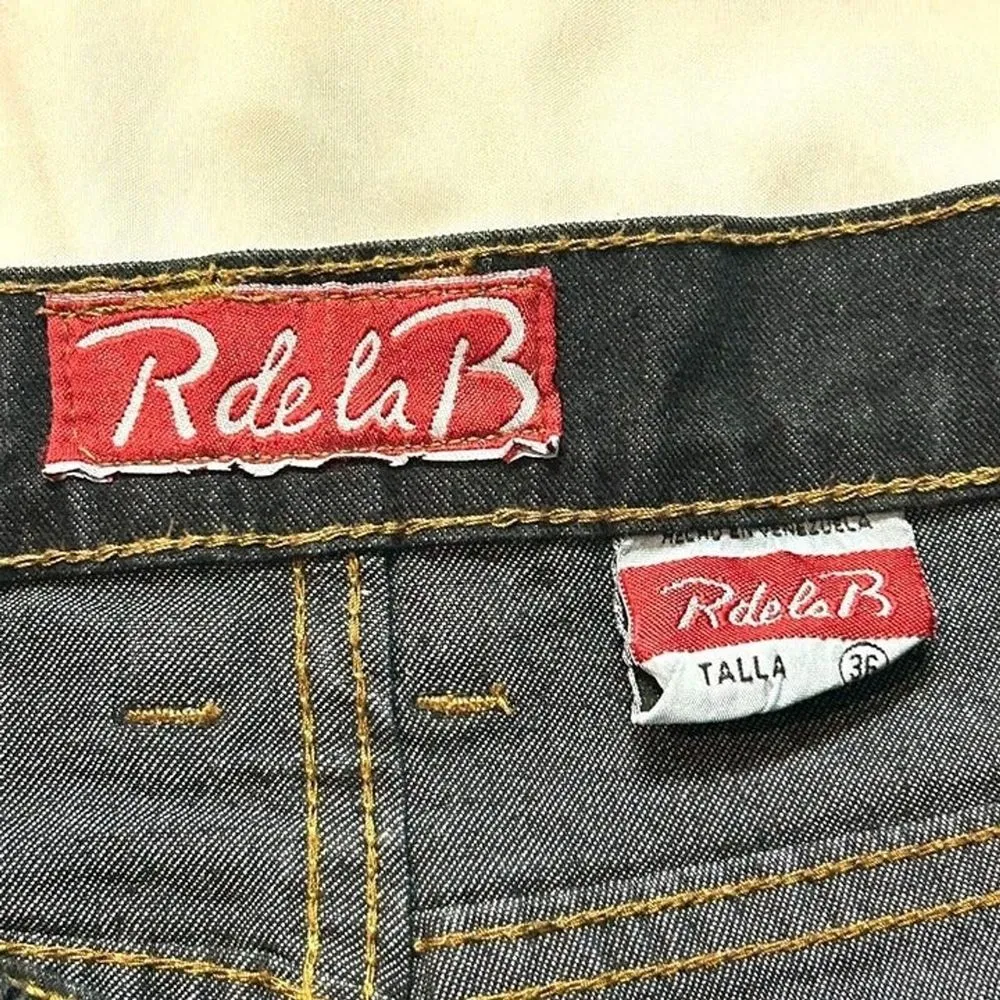 Rdelab Retro Daisy‎ Flower Flare Jeans Dark Wash Women's 6 Blue - Image 5