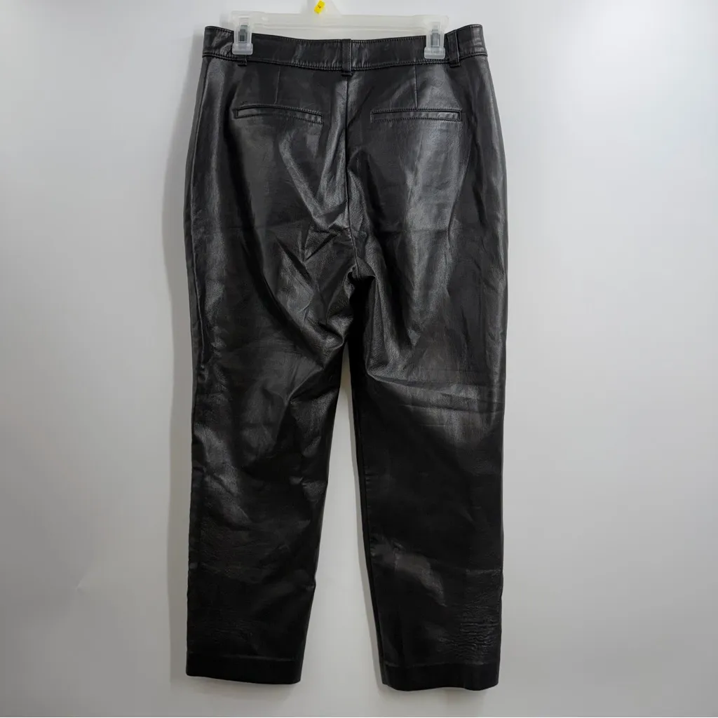 Aritzia Babaton Command Cropped Pants Mid-rise Vegan Leather pants size 10 Black - Image 5