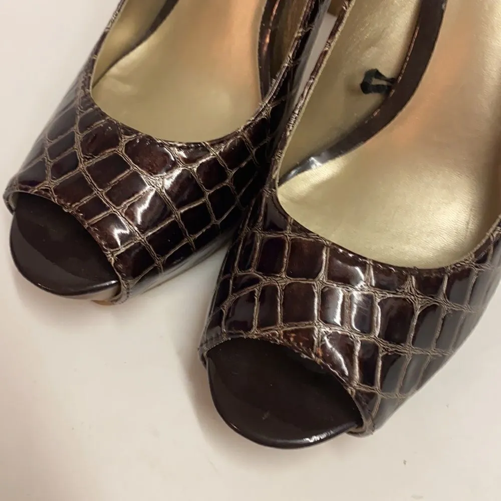 Qupid | Crocodiles Embossed Open Toe Heels Size 8 A18 - Image 4