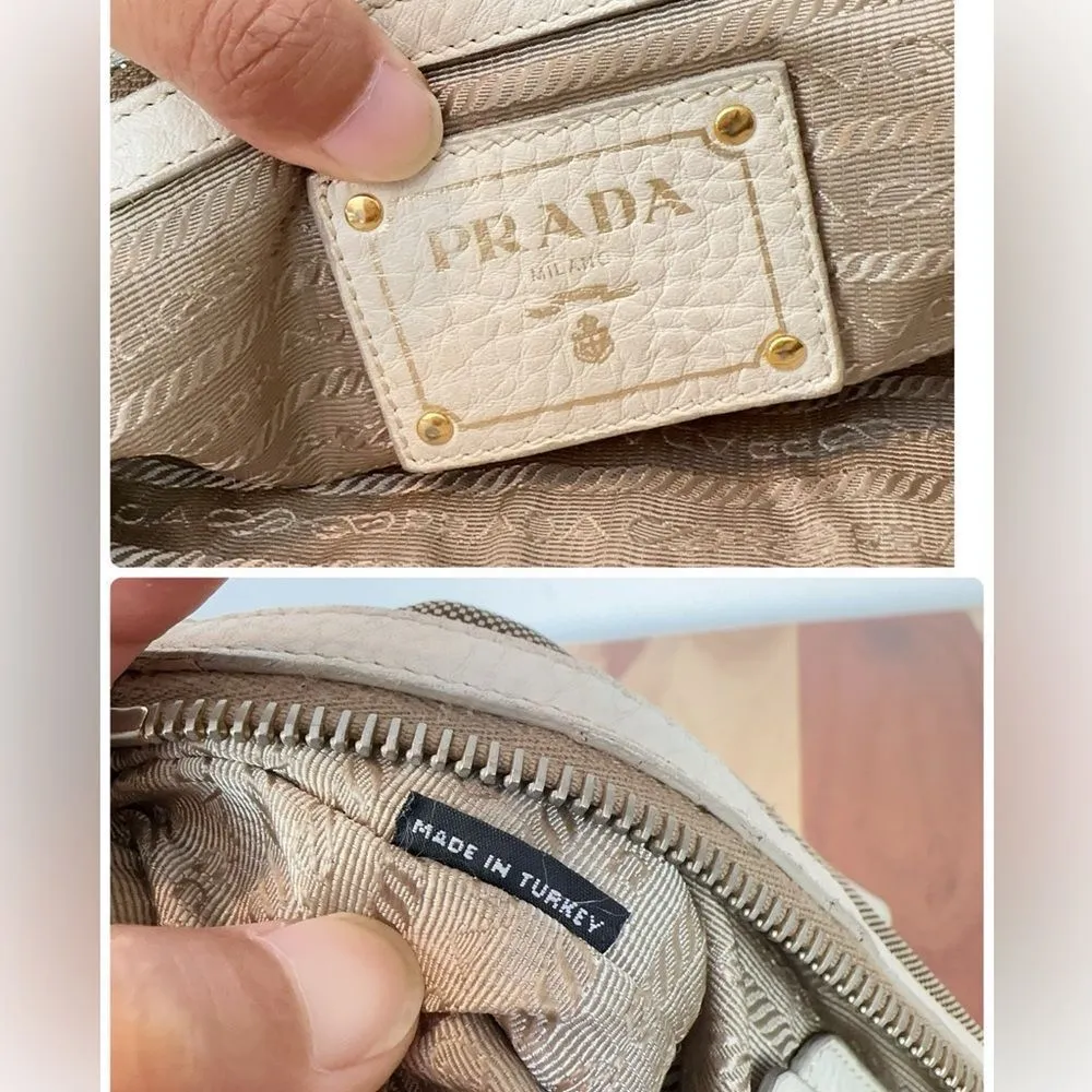 Pre-Owned Prada Beige/Brown Jacquard Logo Canvas‎ And Leather Top Handle - Image 11