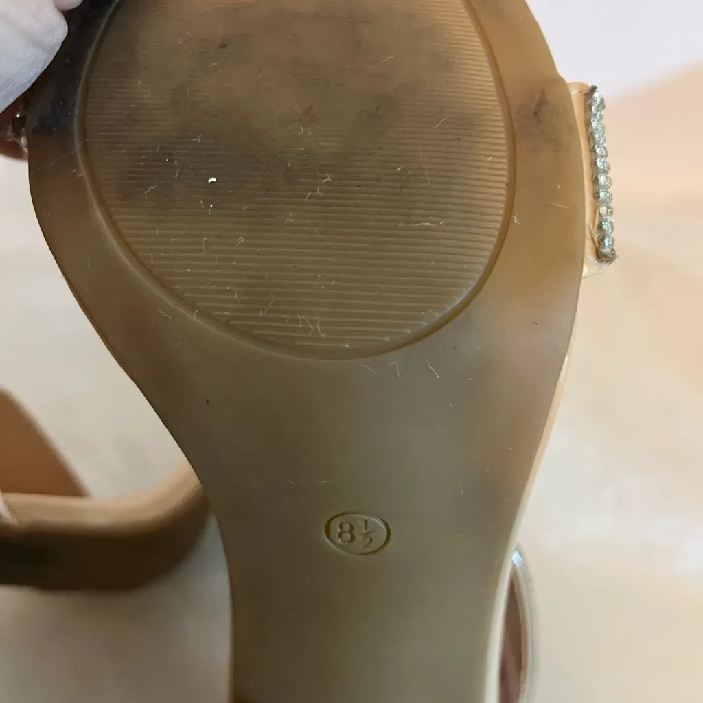 VERSONA (8.5) RHINESTONE ANKLE STRAP 4 INCH HEELS‎ PREOWNED - Image 9