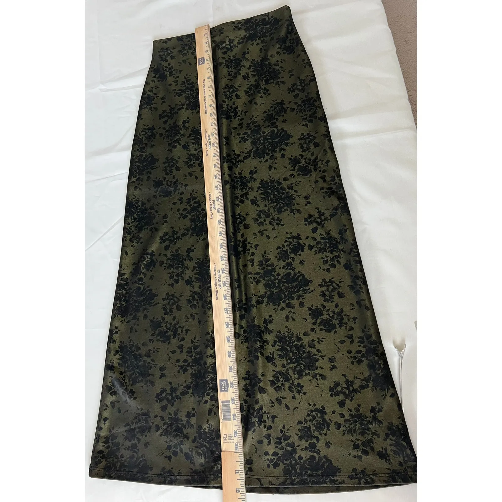 Geri C. 2 piece matching skirt set women's Medium green black floral VTG 90s - Image 12