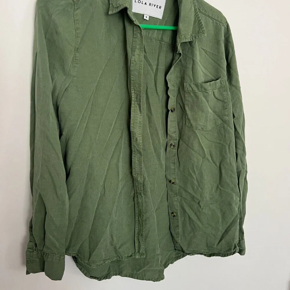 Lola River green button down shirt small - Image 4