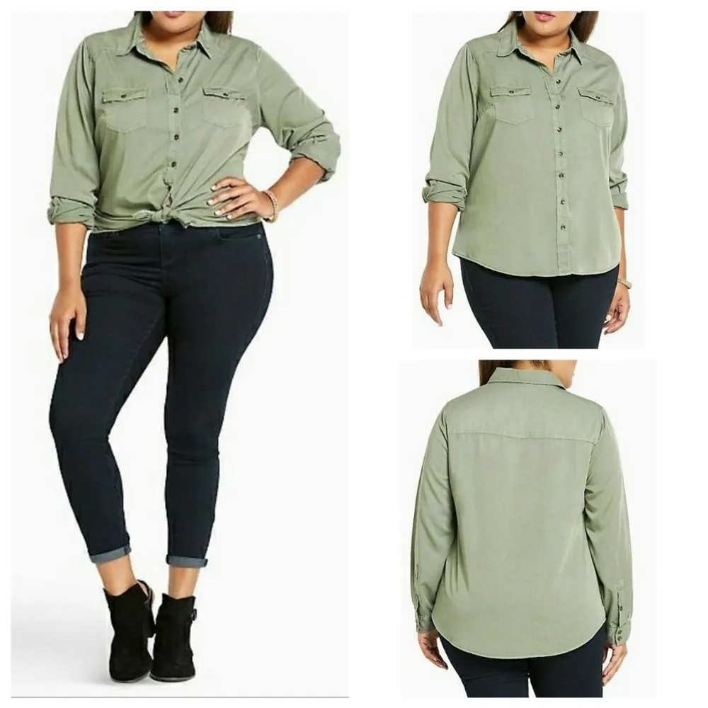 Torrid Rayon Button Shirt - Size 1 - EUC - Image 2