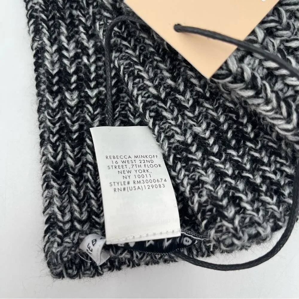 REBECCA MINKOFF Pom-Pom Beanie Hat & Arm Warmer Glove Set Winter Marled O/S NWT - Image 7
