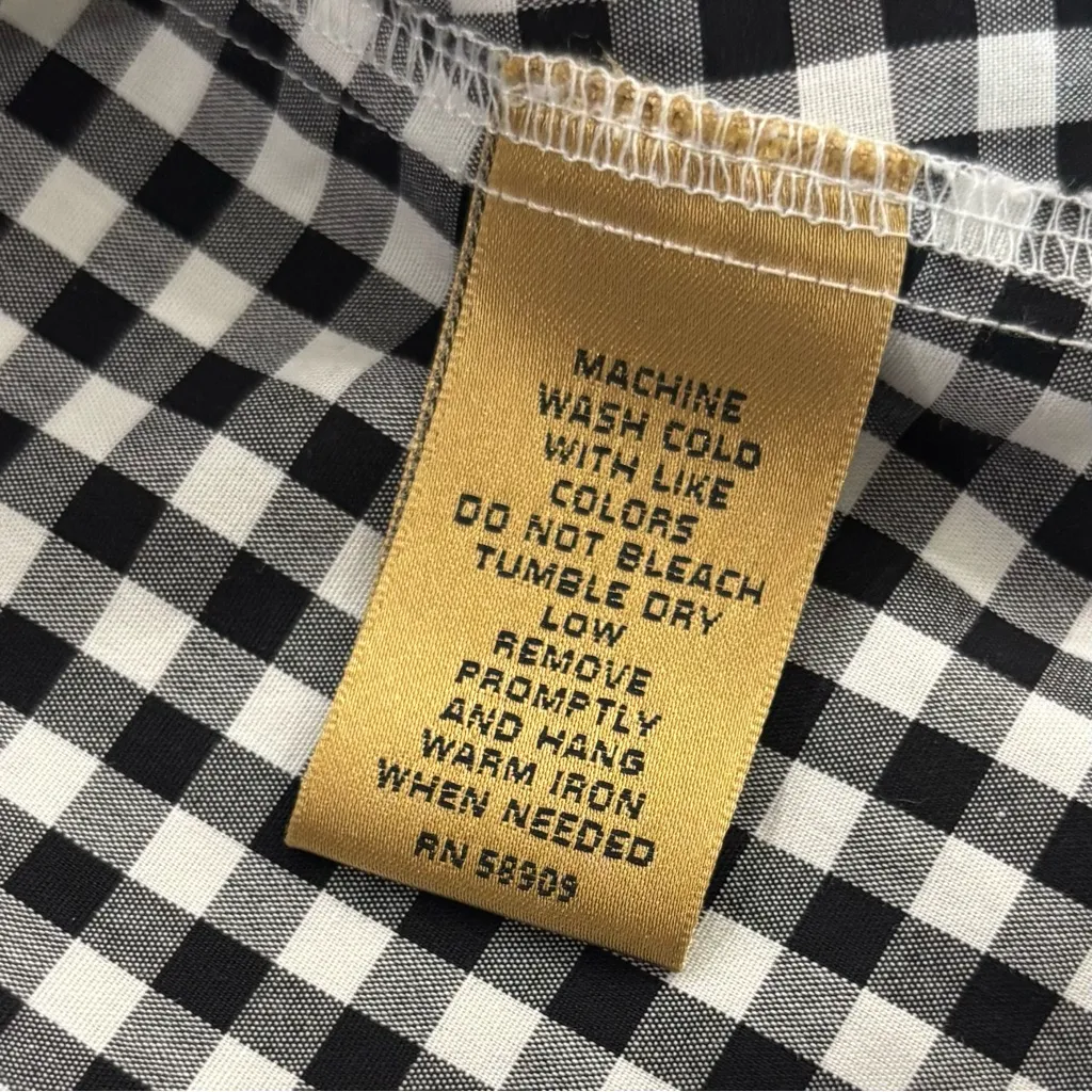 Investments Gold Label Taylor style Black and White Gingham Button Down Shirt - Image 8