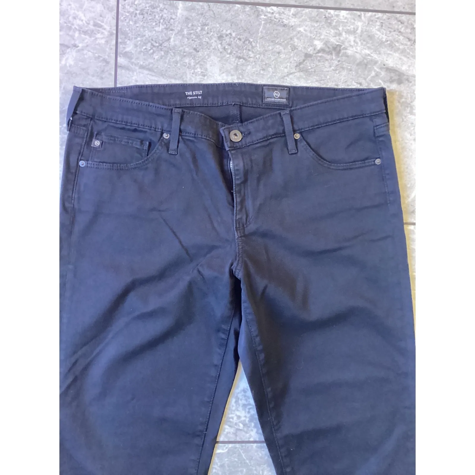 AG Adriano Goldschmied The Stilt Cigarette Leg Black Jeans Women 31R - Image 2