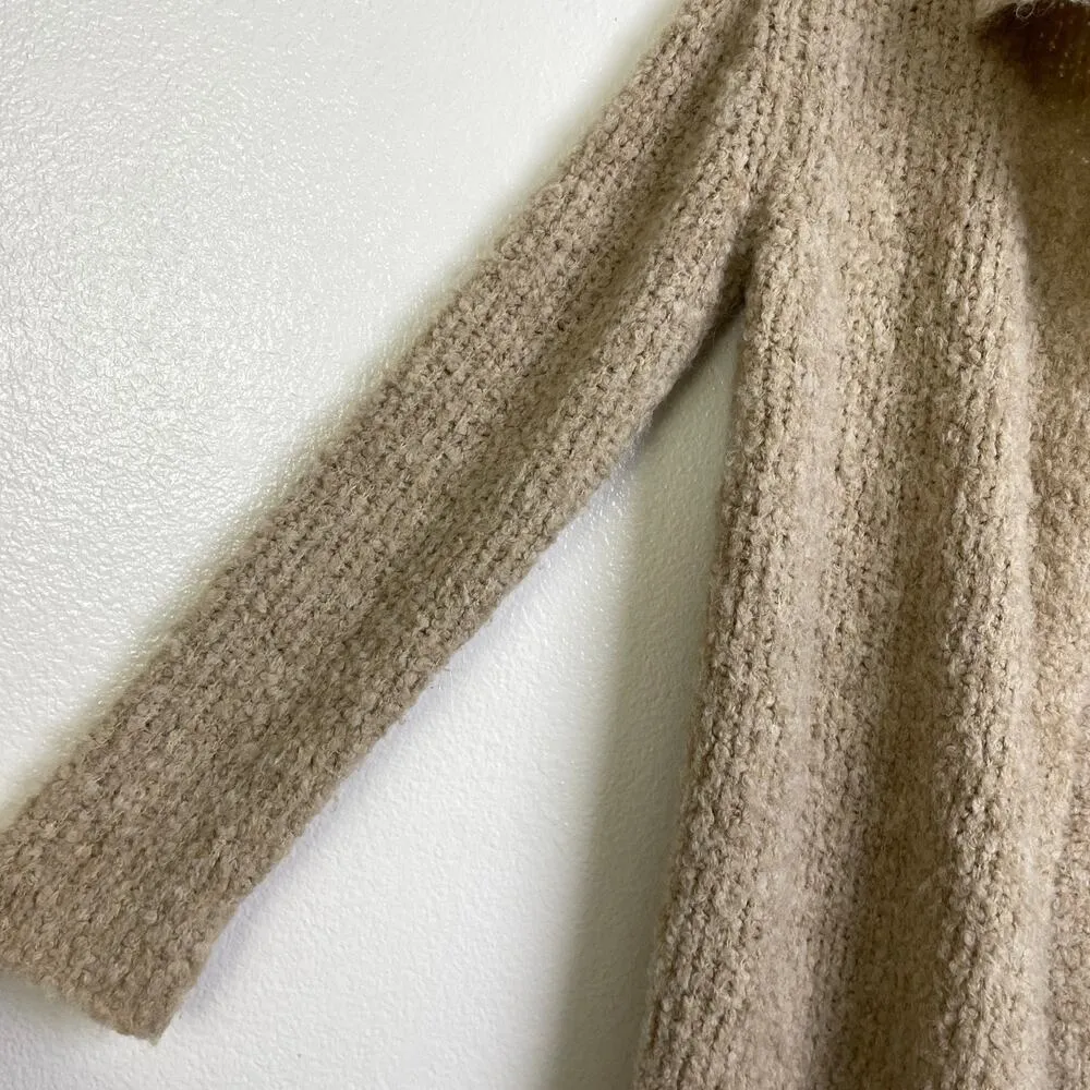 James Perse Boucle Cardigan Sweater Womens Size 1 Brown Knit Open Texture Alpaca - Image 5