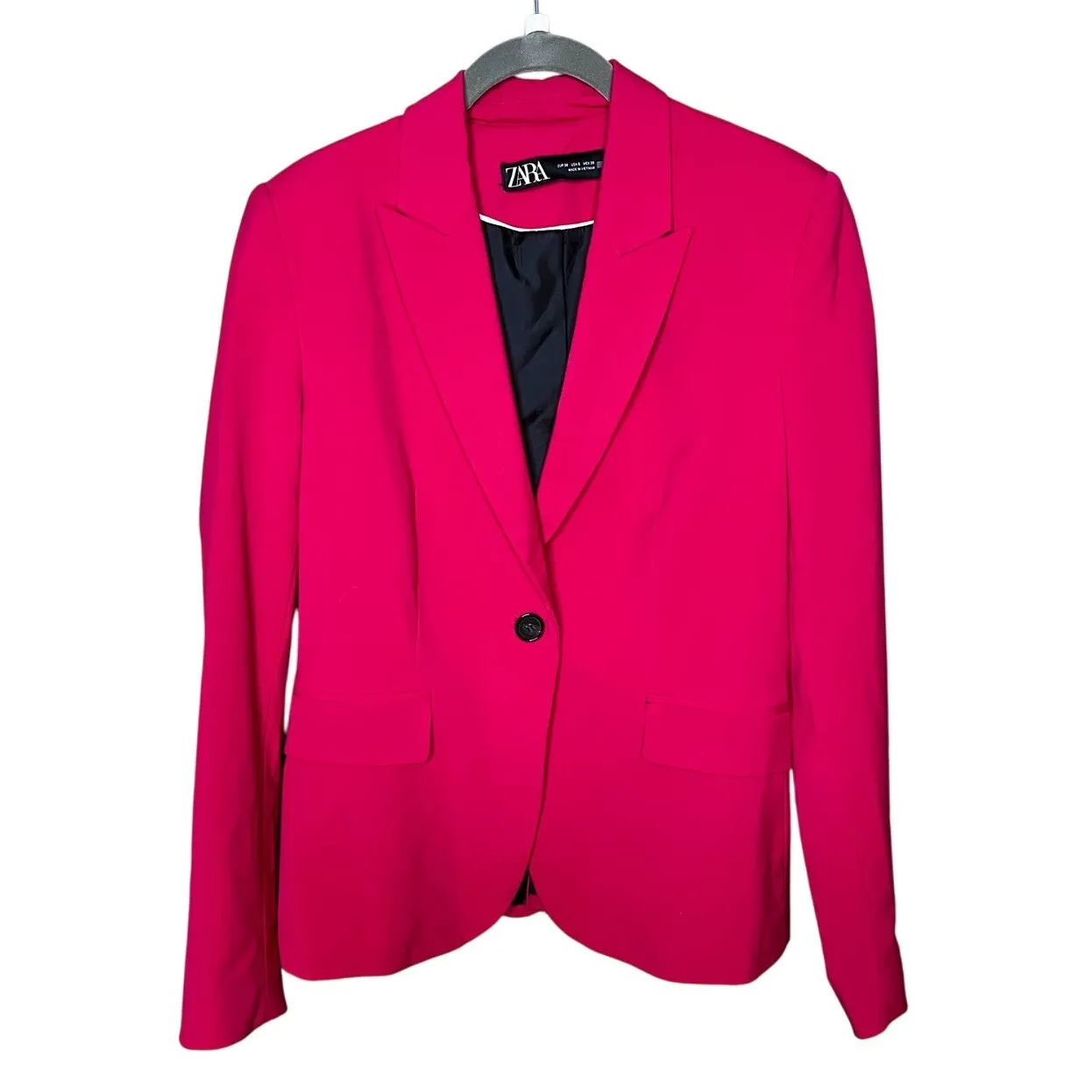 Zara Hot Pink‎ Blazer Size 6 Jacket Single Button - Image 2
