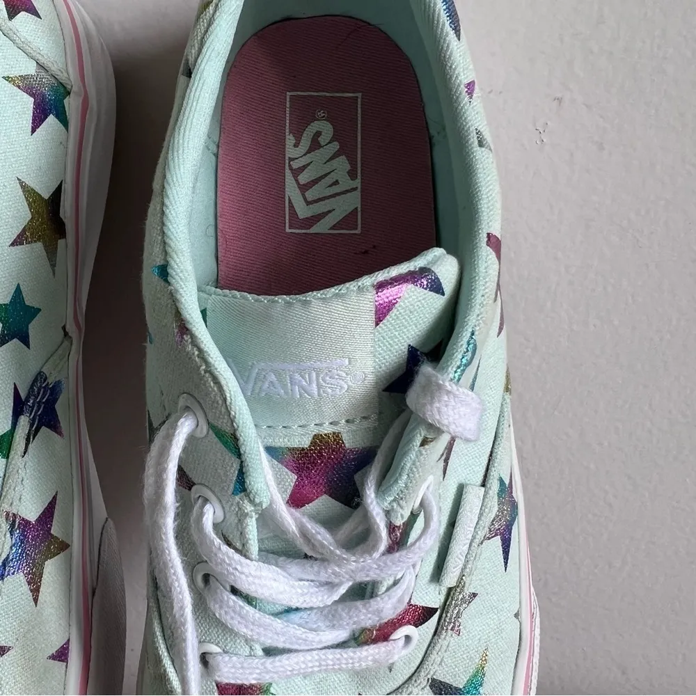 Vans Doheny Stars Dusty Aqua / White Missy Shoes Size 5 #534 - Image 9