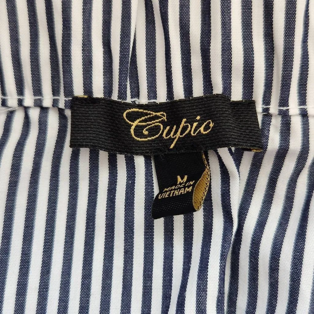 Cupio Navy Stripe Off the Shoulder Top Size Medium Preppy Striped Top - Image 5