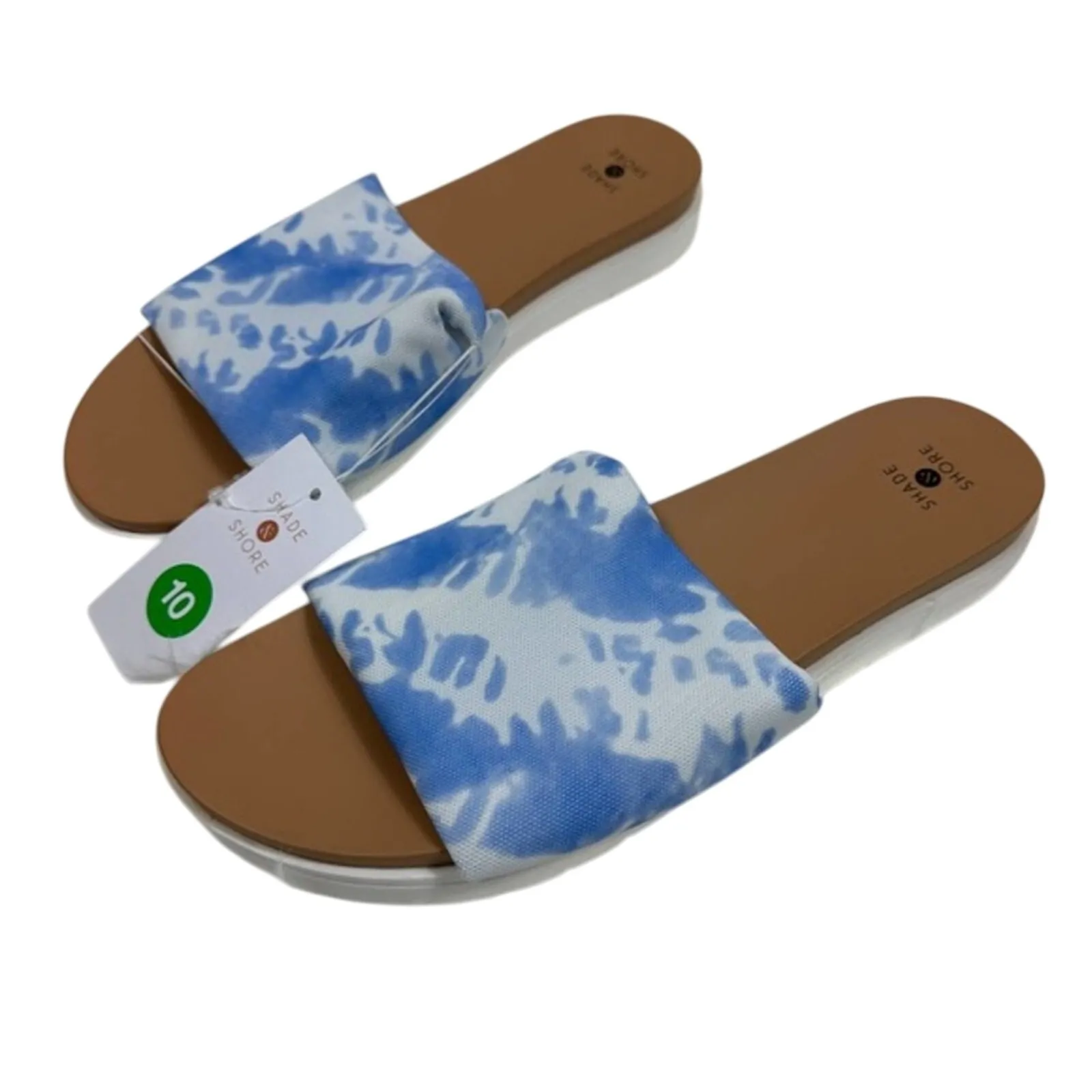 NWT Shade and Shore Kassidy Platform Slides Womens 10 Blue Tie Dye Coastal Beach - Image 2